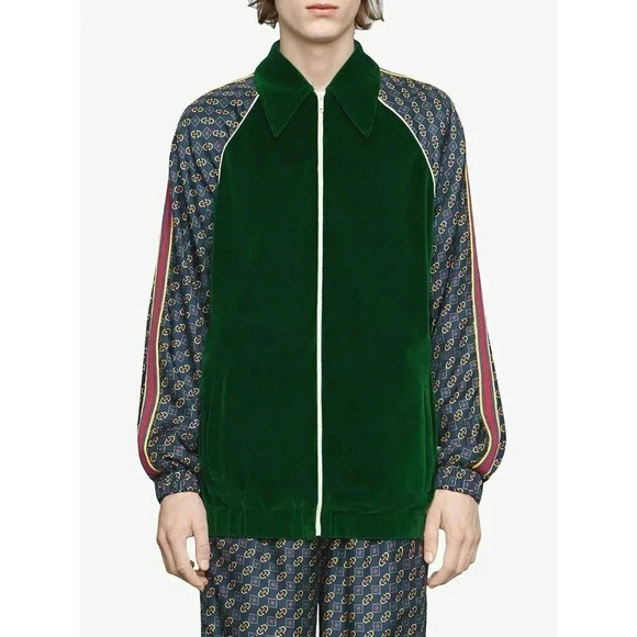 NWT Gucci Men's Bi-Material Oversize Jacket Horsebit Print Size XS (MSRP $2200)